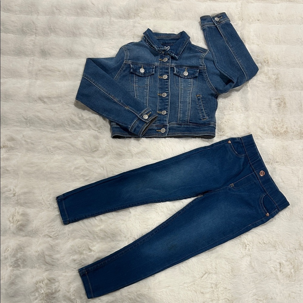 Kids Classic Blue Denim Jacket and Jeans Set